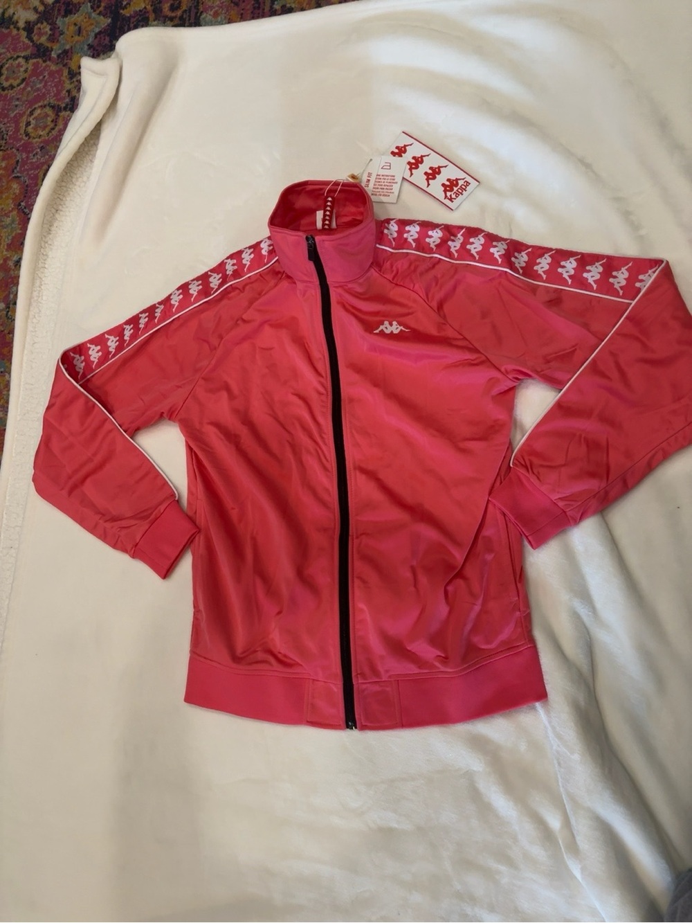 Kappa Girls Bright Pink Tape-Logo Track Jacket - Picture 4 of 6